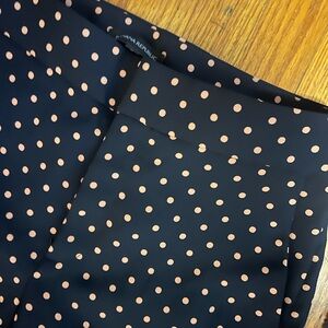Banana Republic Navy Pants with Cream Polka Dots